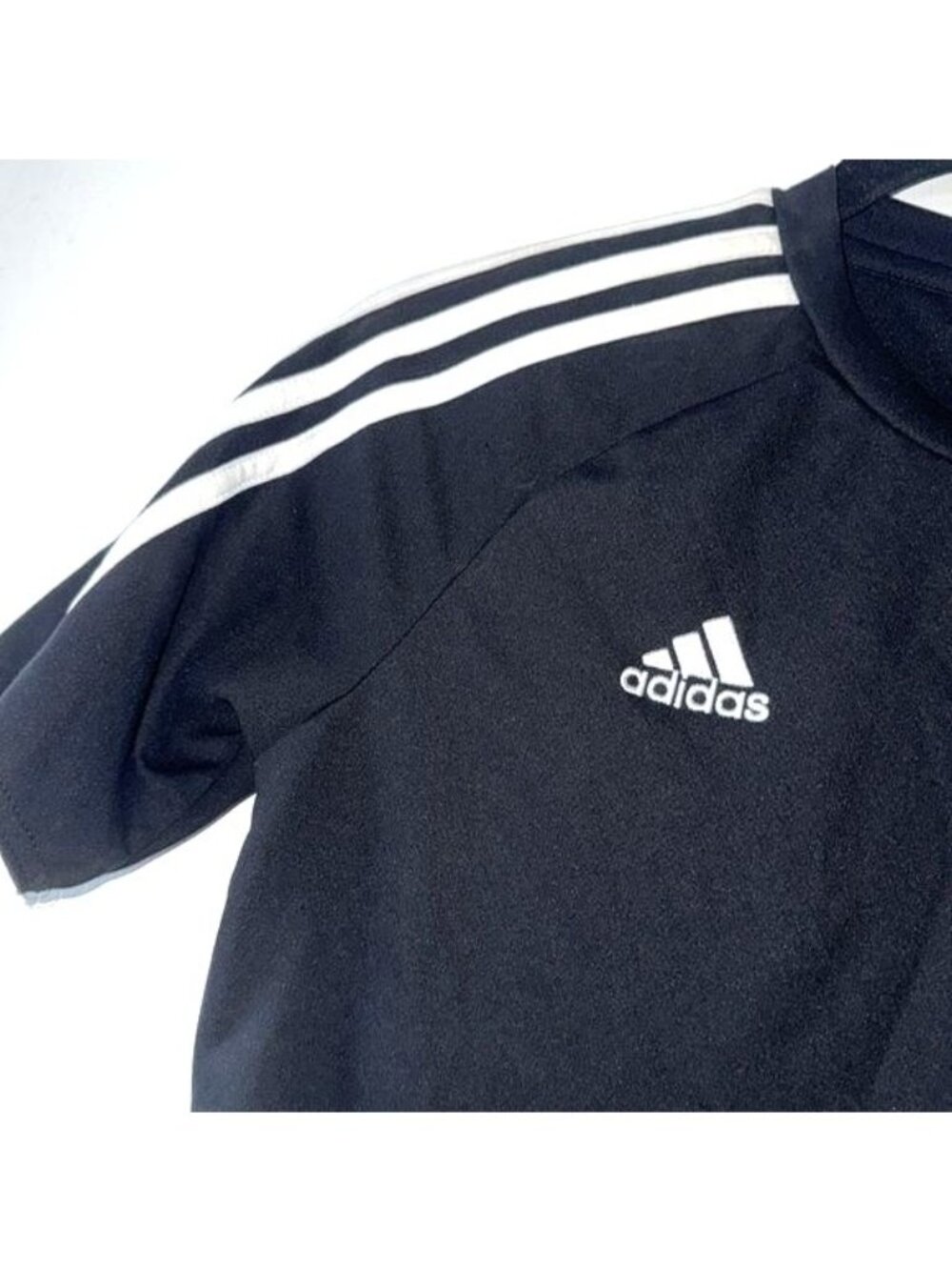 Adidas Sport Crop Short Sleeve Shirt Black Size 11/12Y - Picture 3 of 6